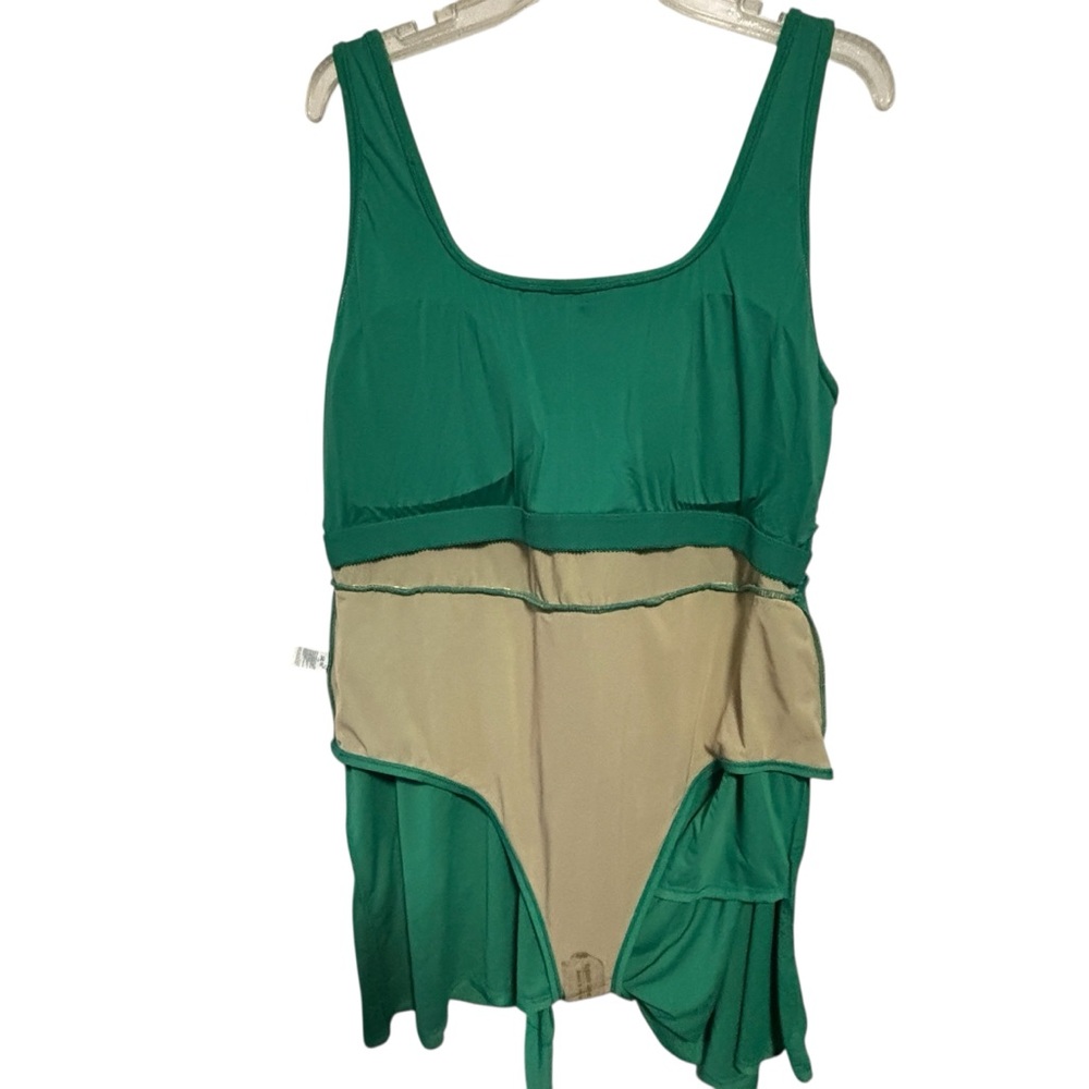 NWT Old Navy UPF Side-Tie Swimsuit Dress Beach Cruiser Green 3X Modest Skirted - Picture 5 of 12